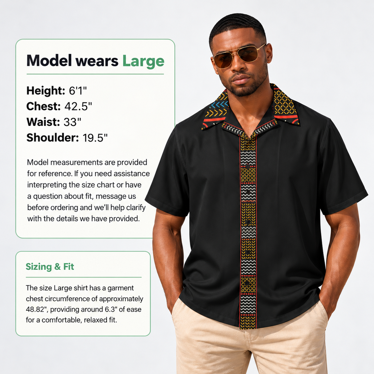 Bamileke Elephant Mask Ntoh Heritage Men's Hawaiian Shirt – African-Inspired Short Sleeve Button-Up