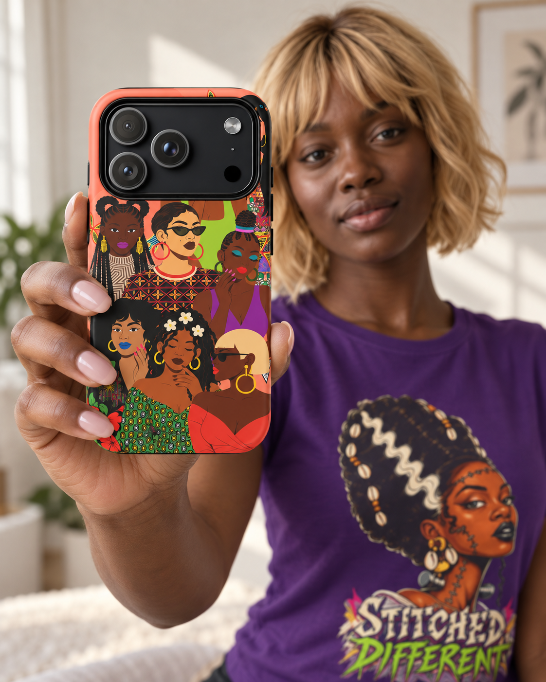 Black Girl Magic Collage Phone Case, African Art Design, Stylish Protective Cover for Samsung and iPhone, Unique Accessory, Gift Idea