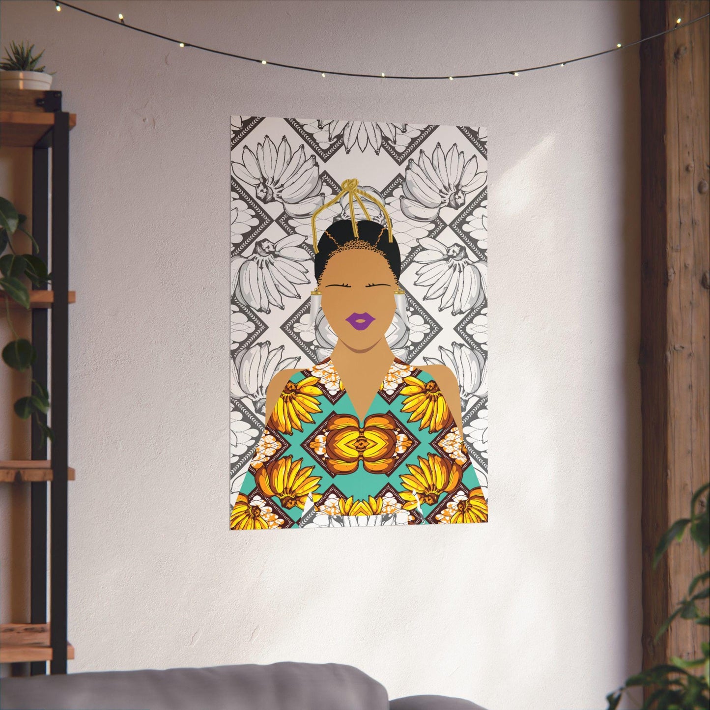 Havana Banana on White Bananas Premium Matte Vertical Posters
