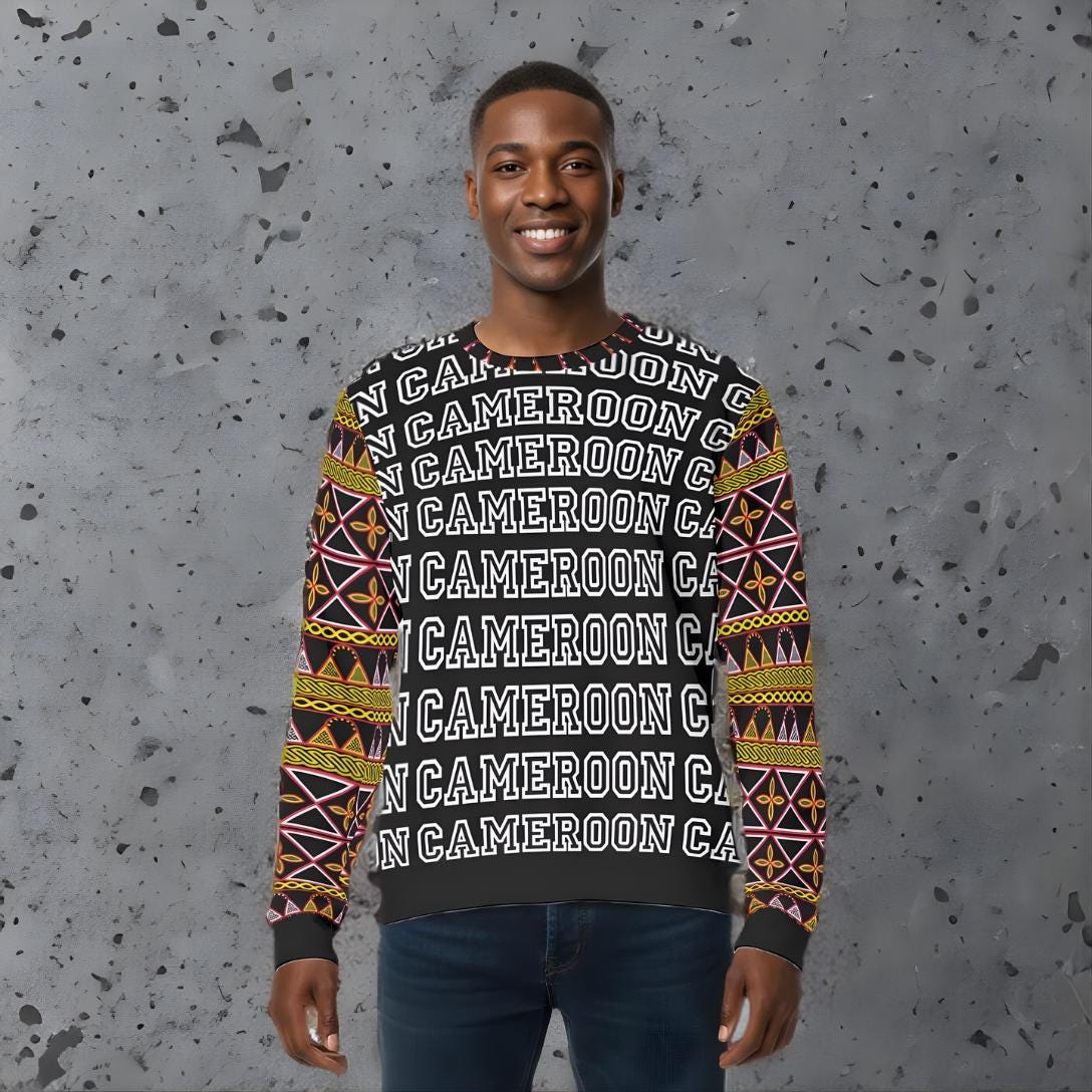 Cameroon Toghu Print Sweatshirt: Unisex Scuba Fabric