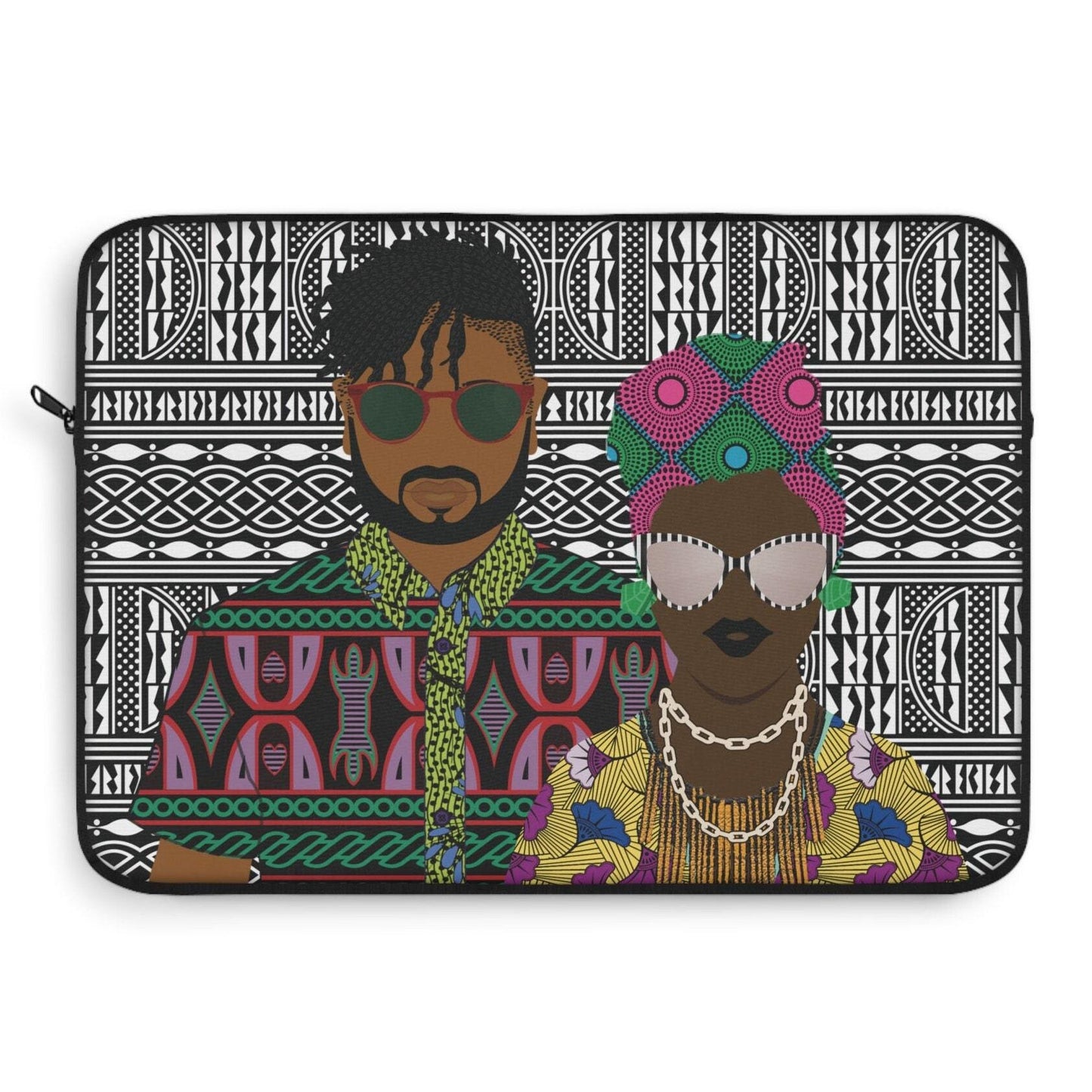 The Atebas on Black Ndop African Laptop Sleeve, Pro Macbook Air Sleeve