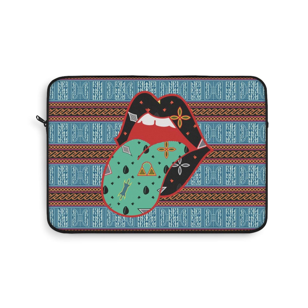 a laptop case with a picture of a woman's mouth