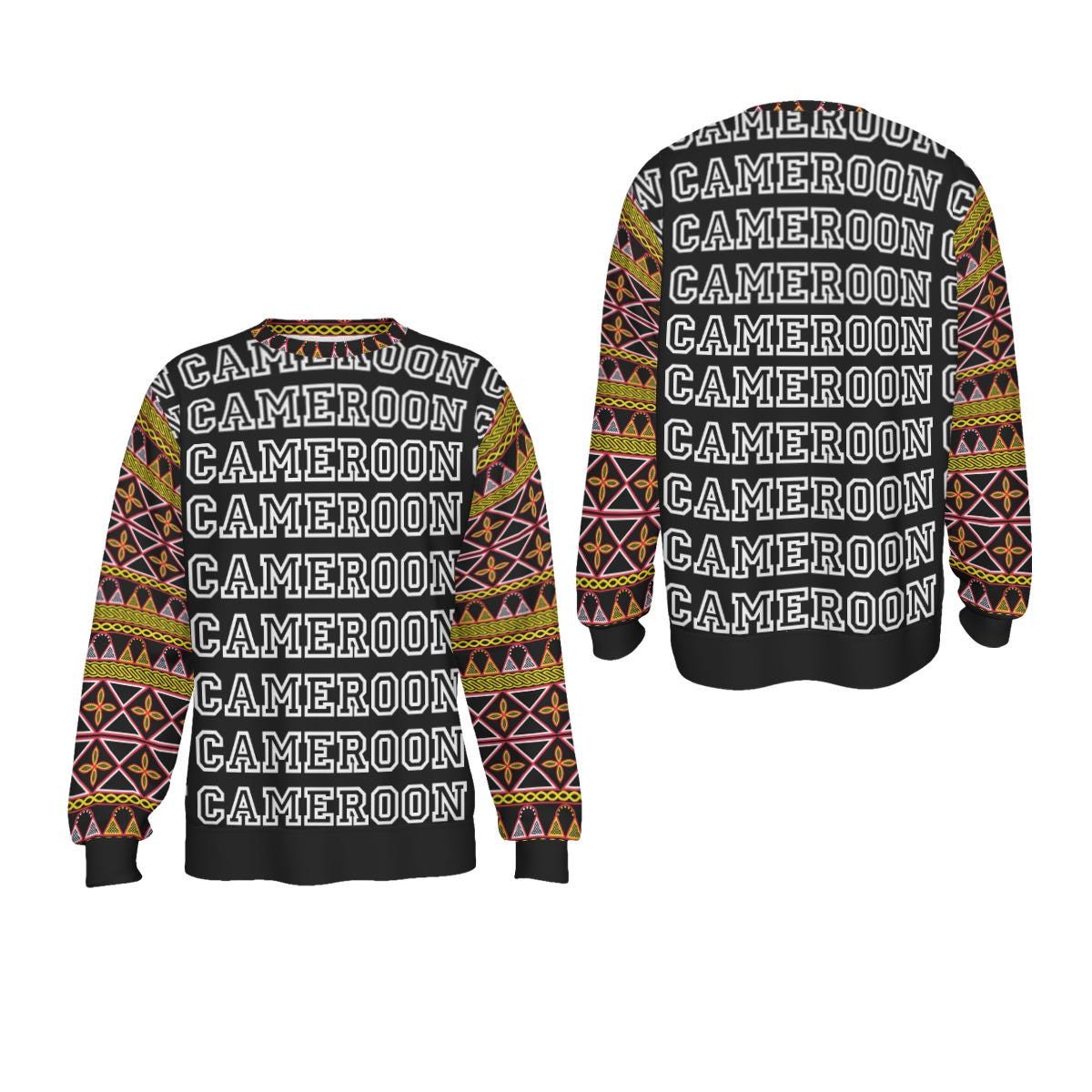 Cameroon Toghu Print Sweatshirt: Unisex Scuba Fabric