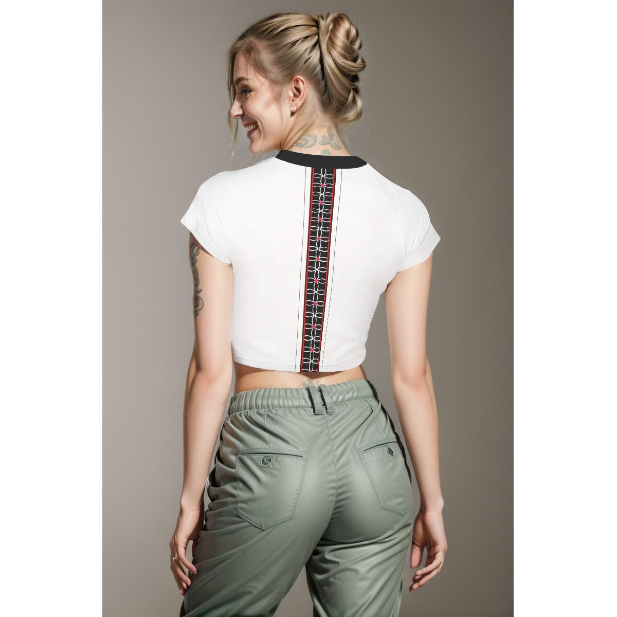 Women's Wata Design Crop Top: Breathable Raglan Tee, Ready to Ship