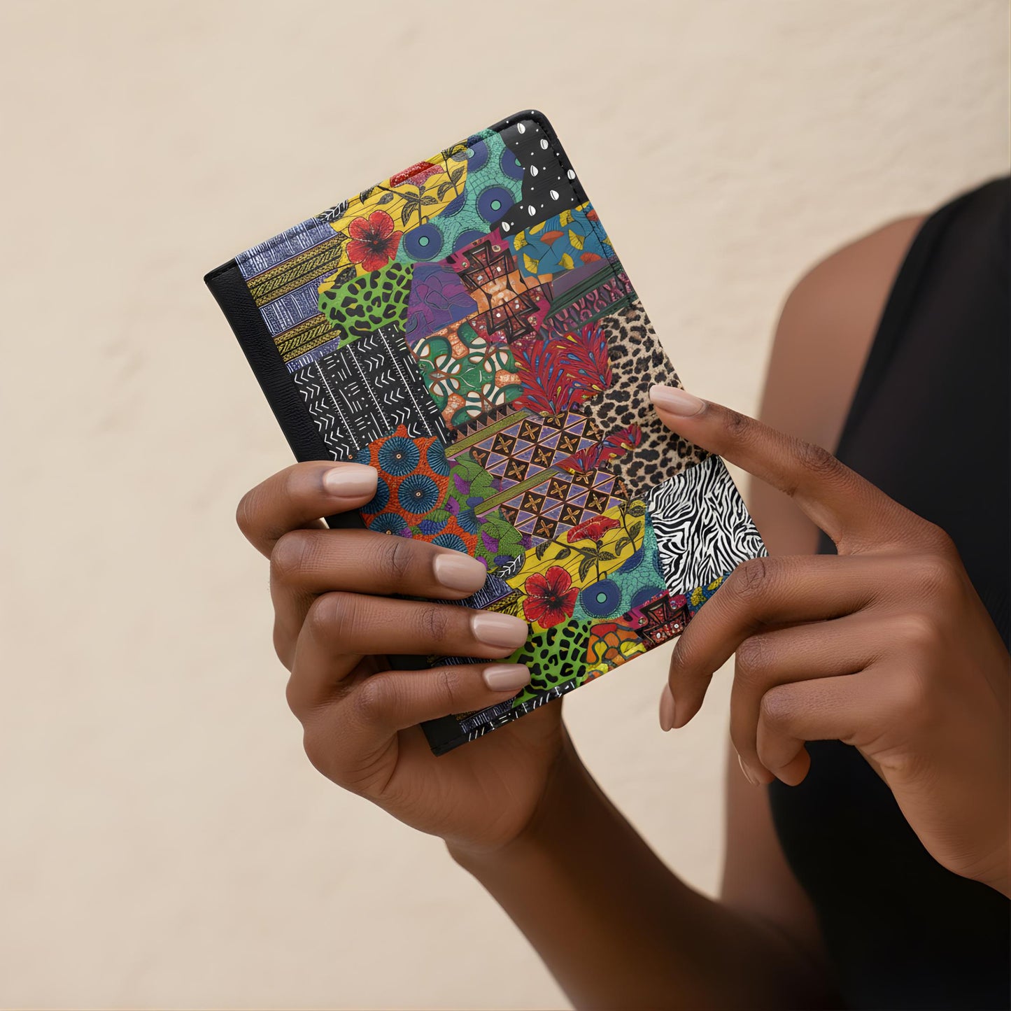 Ankara Print Passport Cover, Faux Leather Passport Travel Wallet