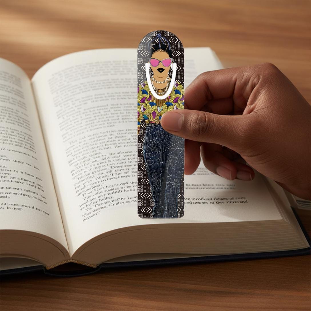 Mudcloth African Bookmark: Manyi Sand Design, Book Lover Gift
