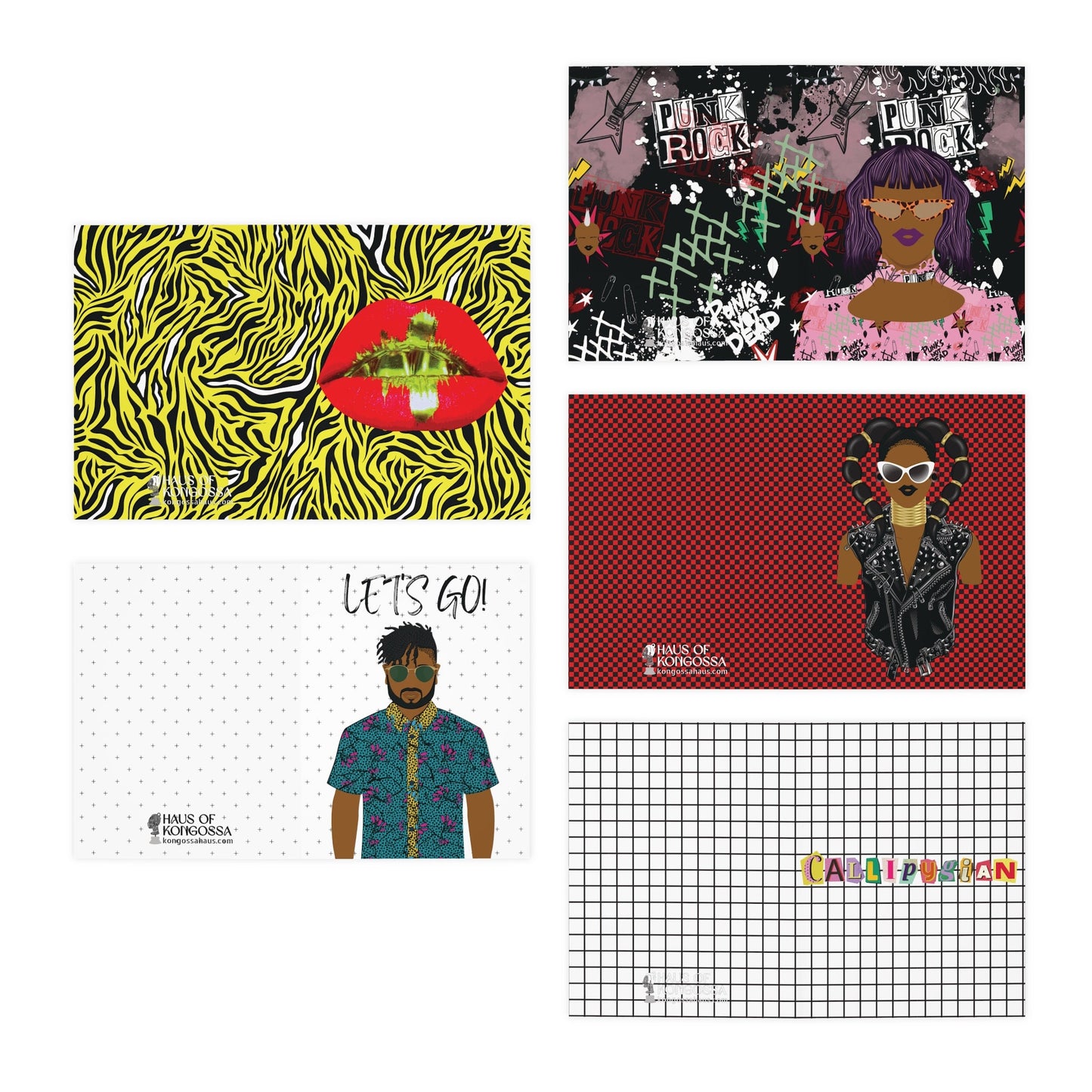 The Attituders Multi-Design African Greeting Cards (5-Pack)