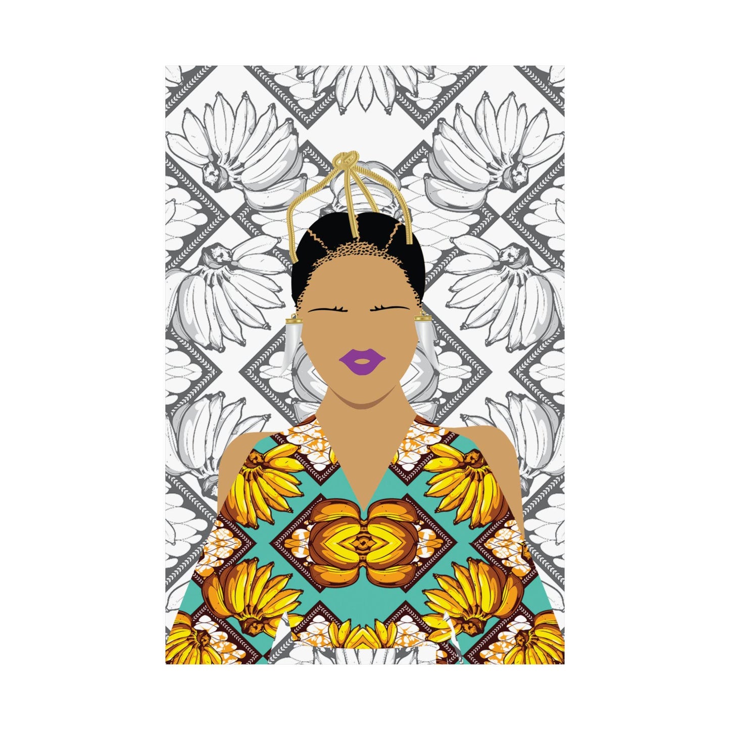 Havana Banana on White Bananas Premium Matte Vertical Posters