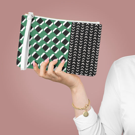 Hair Thread - Green Wristlet Clutch Bag