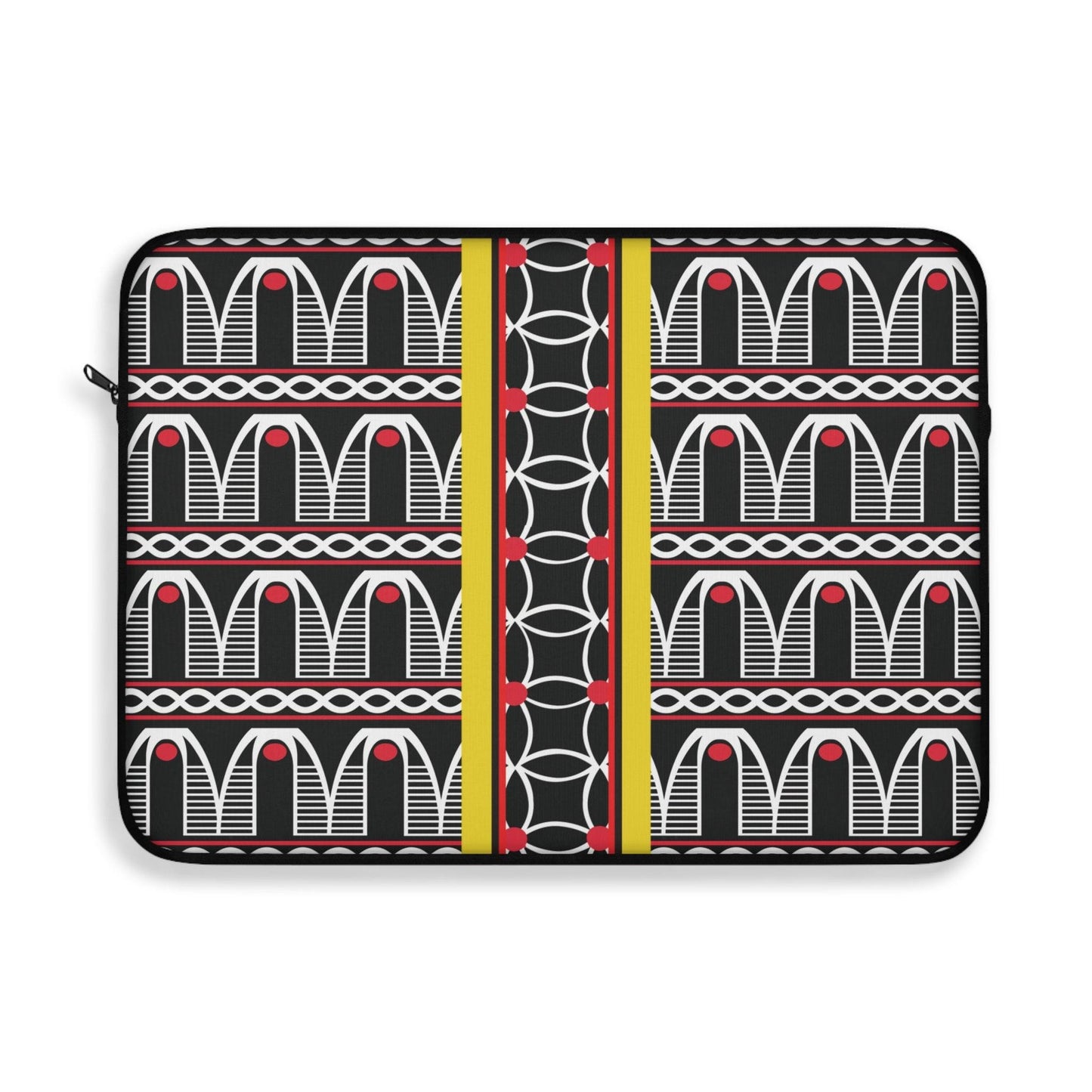 Toghu BW Bells with Flora Strip Laptop Sleeve - Front Print, Pro Macbook Air Sleeve