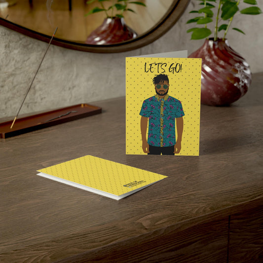 Pascale on the GO - Yellow cross Greeting Cards (1, 10pcs)