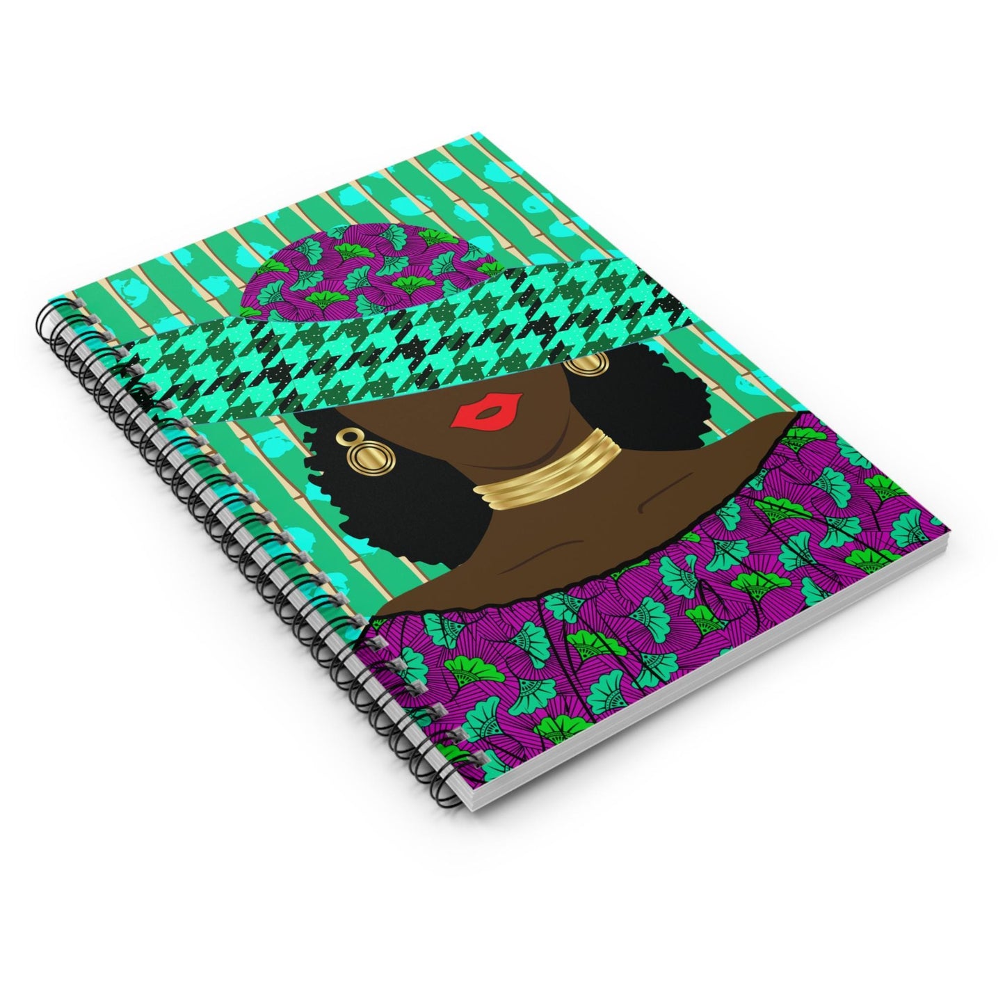 African Inspired Spiral Notebook: Nyanga Girl Stationery Gift