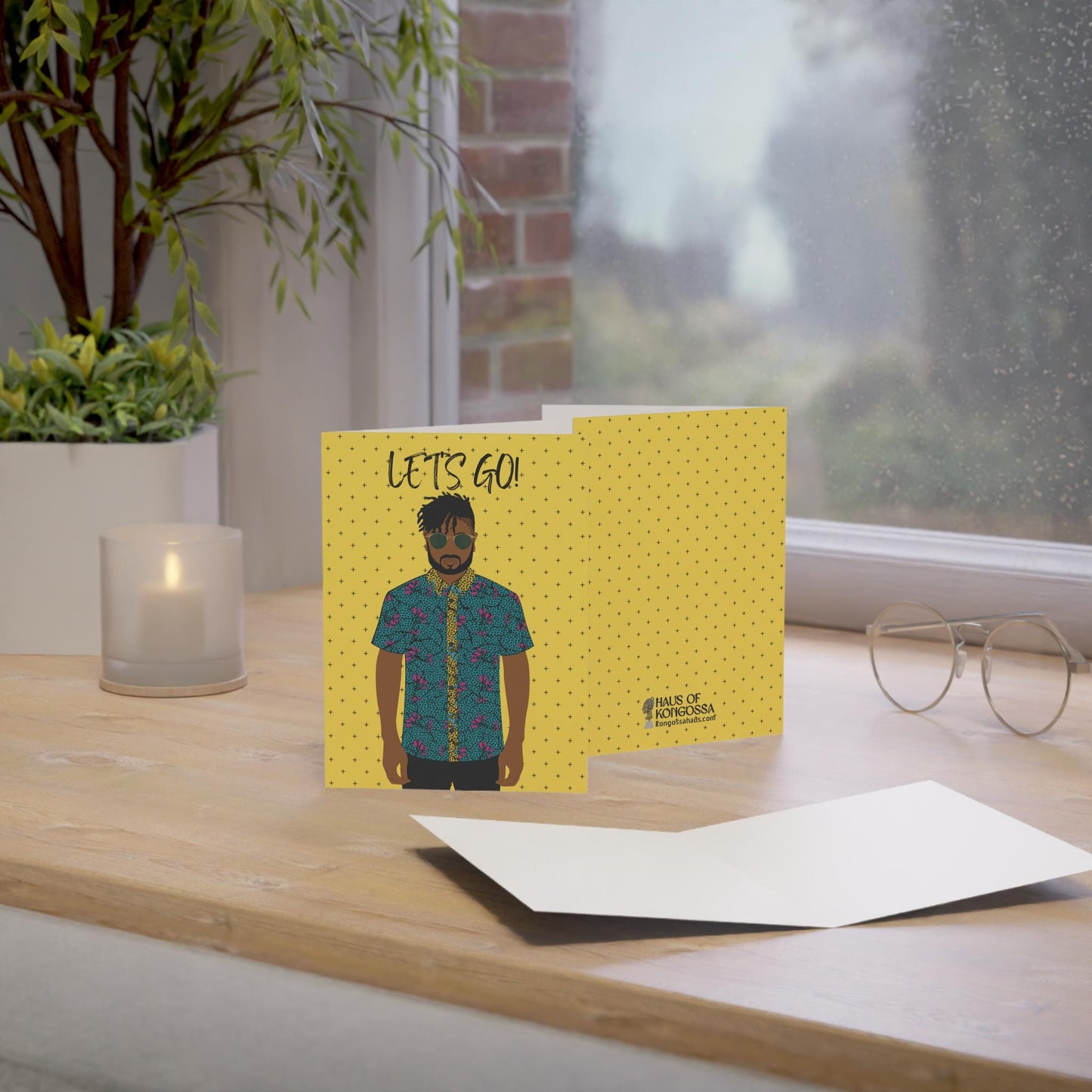 Pascale on the GO - Yellow cross Greeting Cards (1, 10pcs)