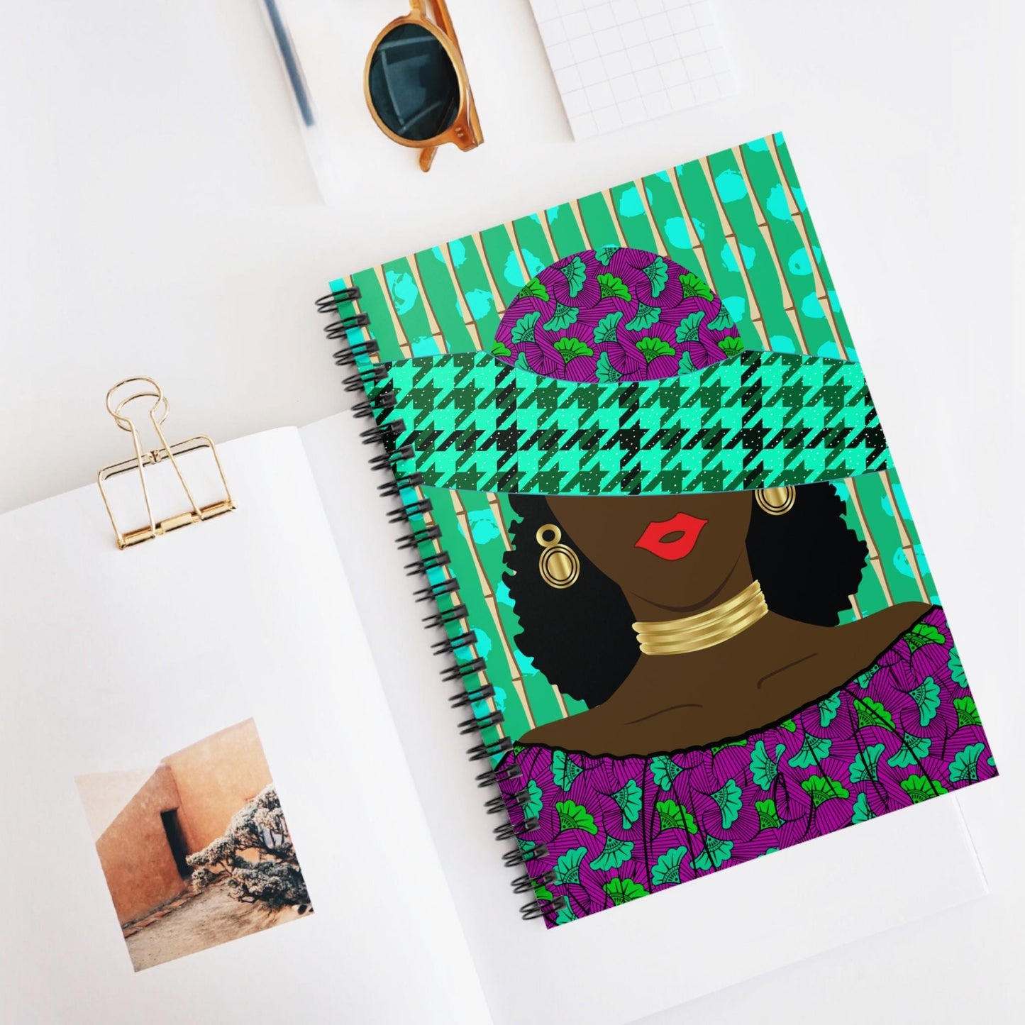 African Inspired Spiral Notebook: Nyanga Girl Stationery Gift