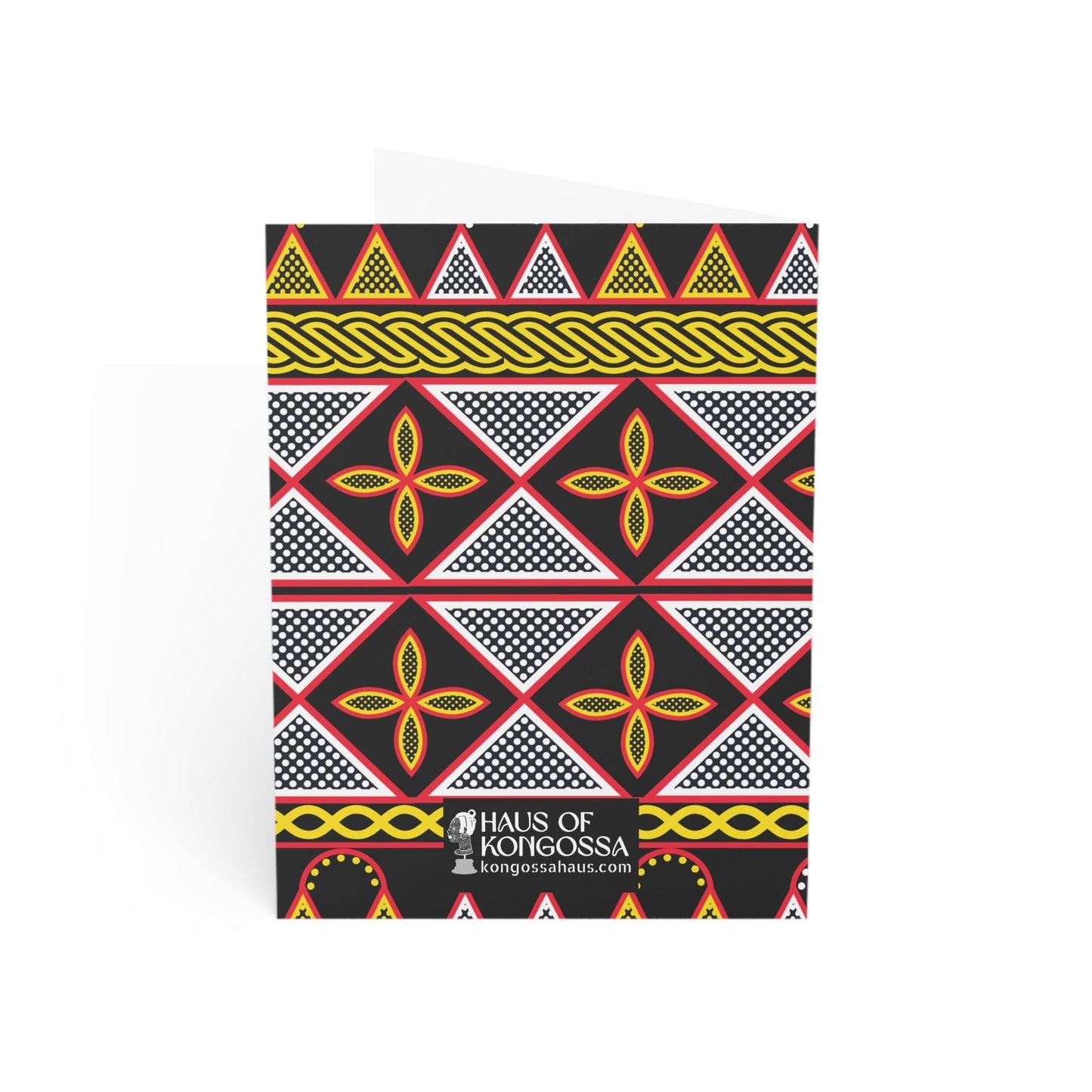 Pascale in Mudcloth  - Yellow Toghu Backdrop African Greeting Cards (1, 10pcs)