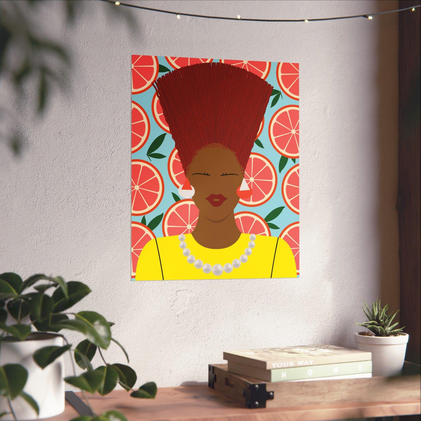 Nef with Red Hair on Grapefruits Premium Matte Vertical Posters