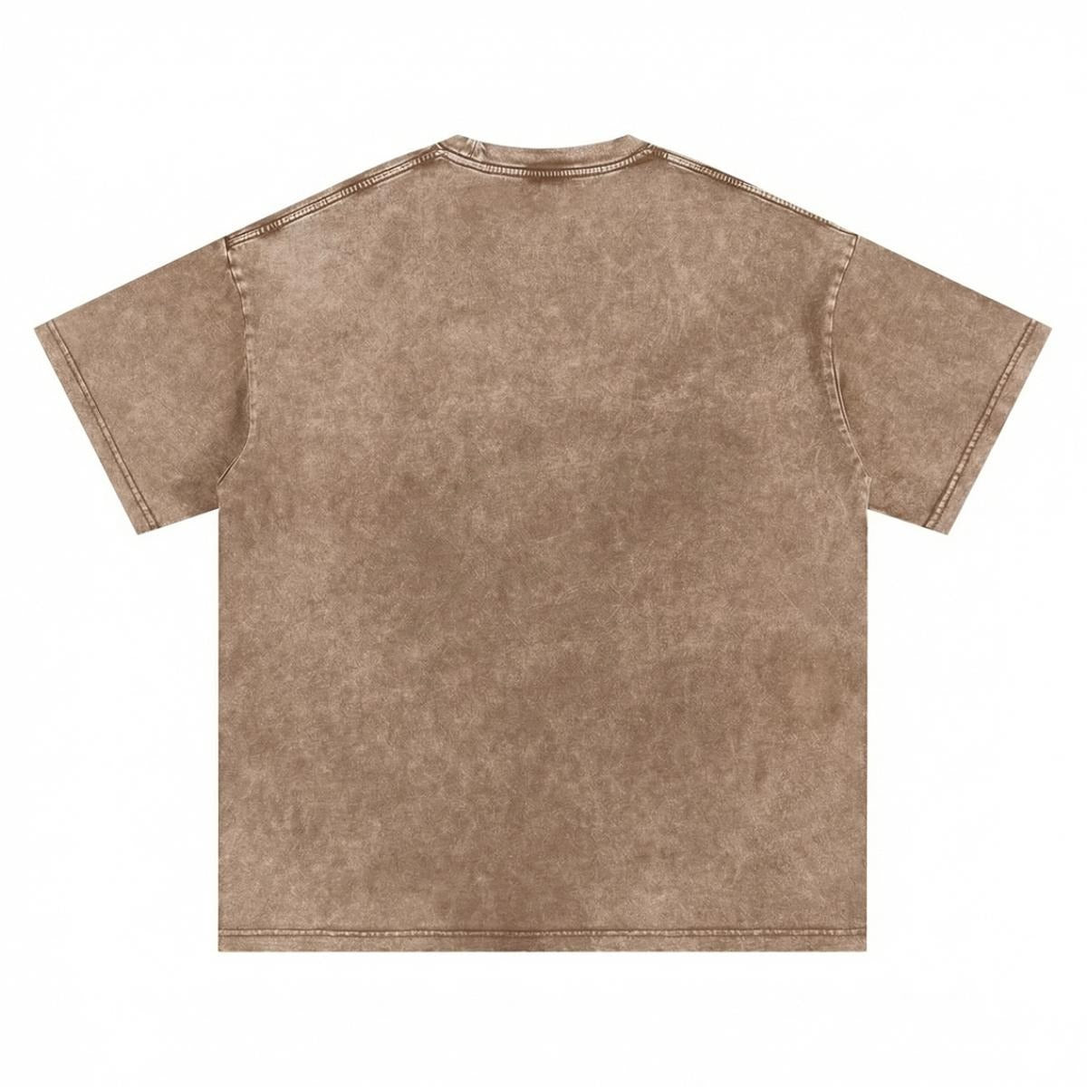 A plain, brown t-shirt with no visible text or patterns.