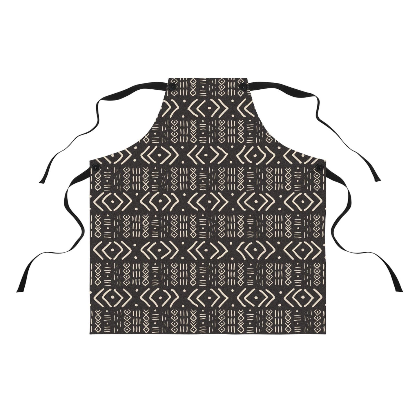 Mudcloth Print Apron, African Kitchen Gardening Apron, Retro Cooking Style, Polyester Fabric