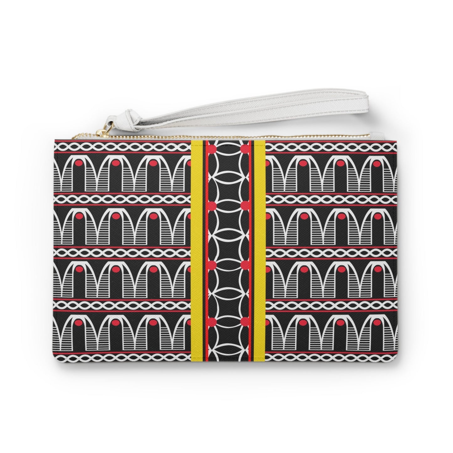 Toghu Print Vegan Leather Clutch: Elegant Wristlet Bag