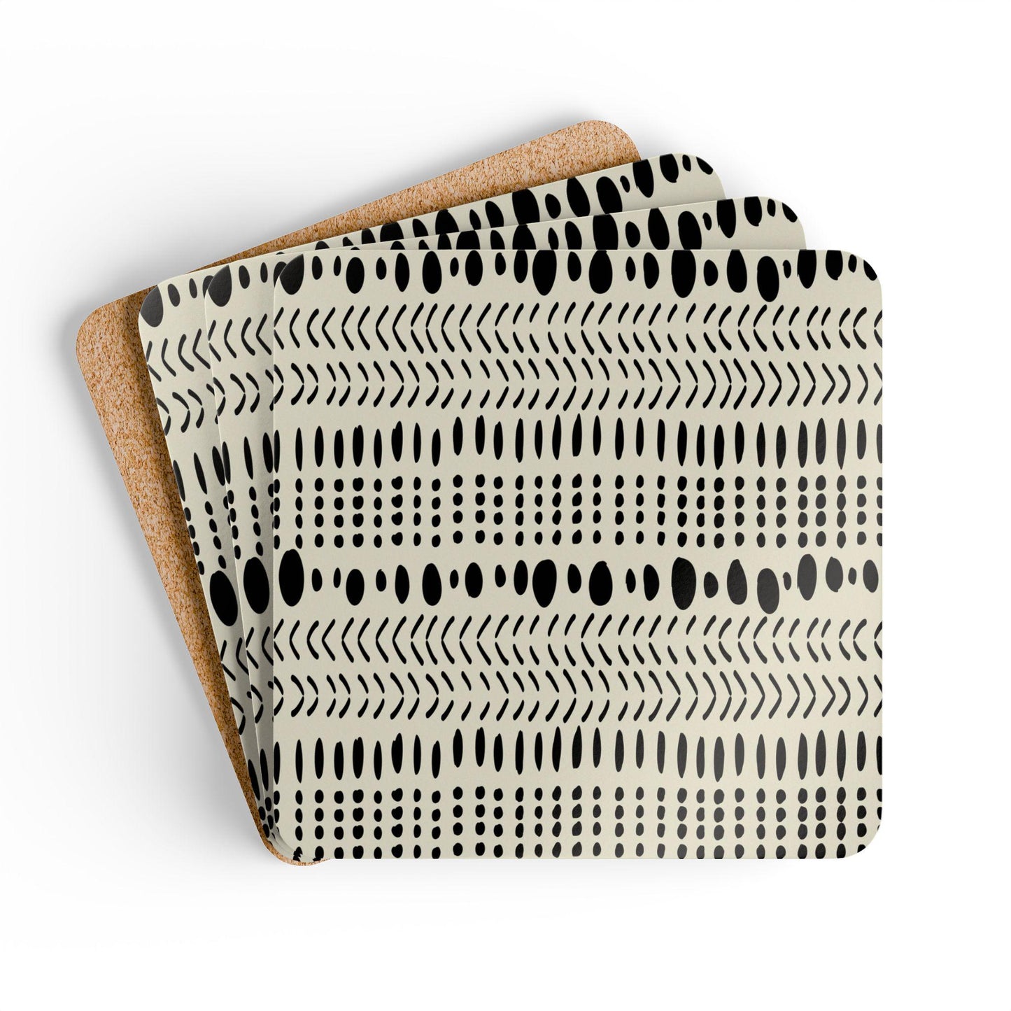 African Print Coasters, Corkwood Coaster Sets, Glossy MDF Set, 3 Designs Available,  Perfect Gift for Mother's Day