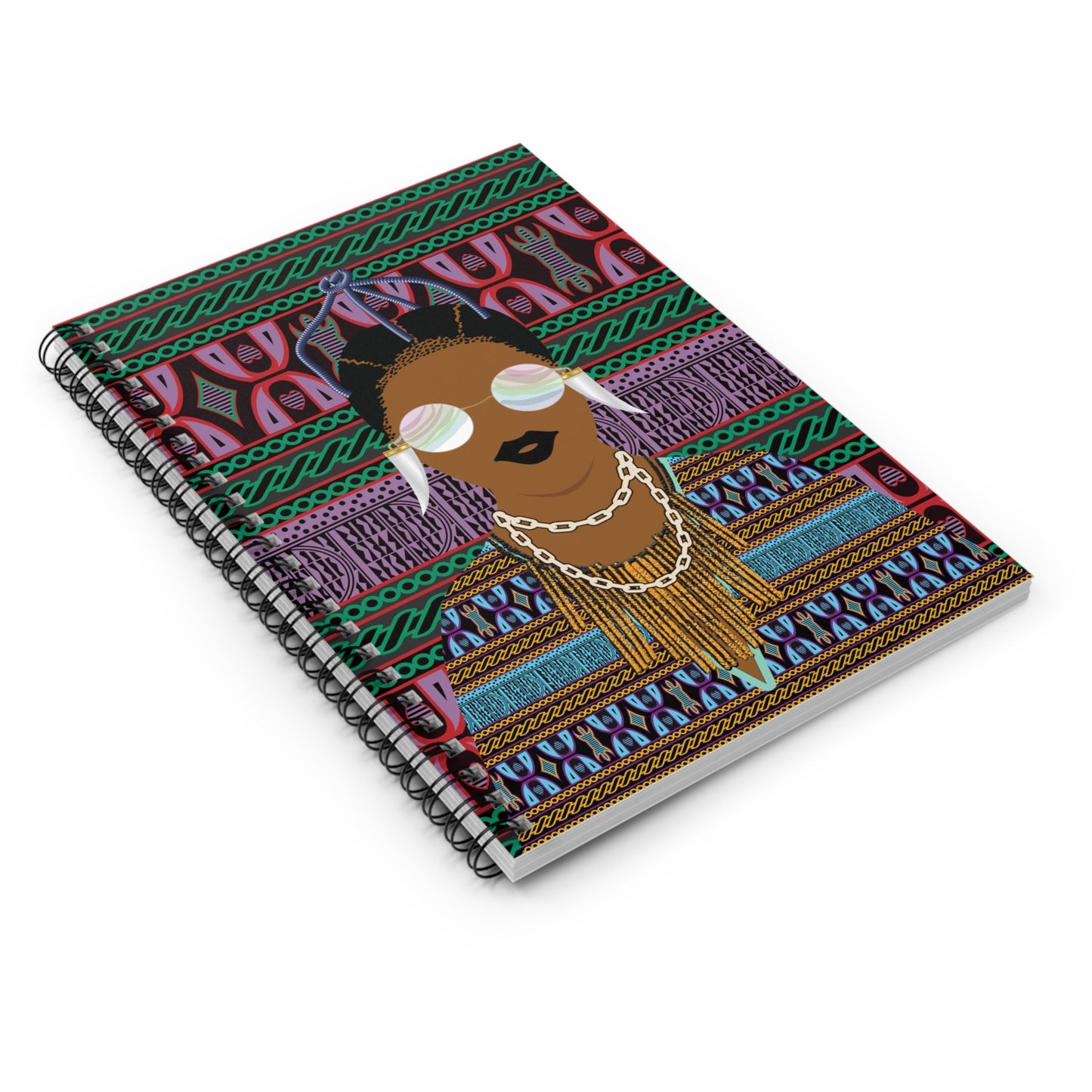 Manyi - Purple Toghu Spiral Notebook, Front Cover Print - Ruled Lines