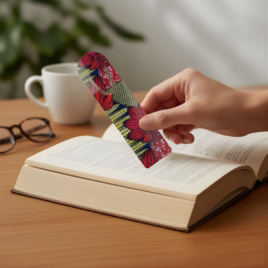 African Ankara Floral Bookmark, Aluminum Page Marker