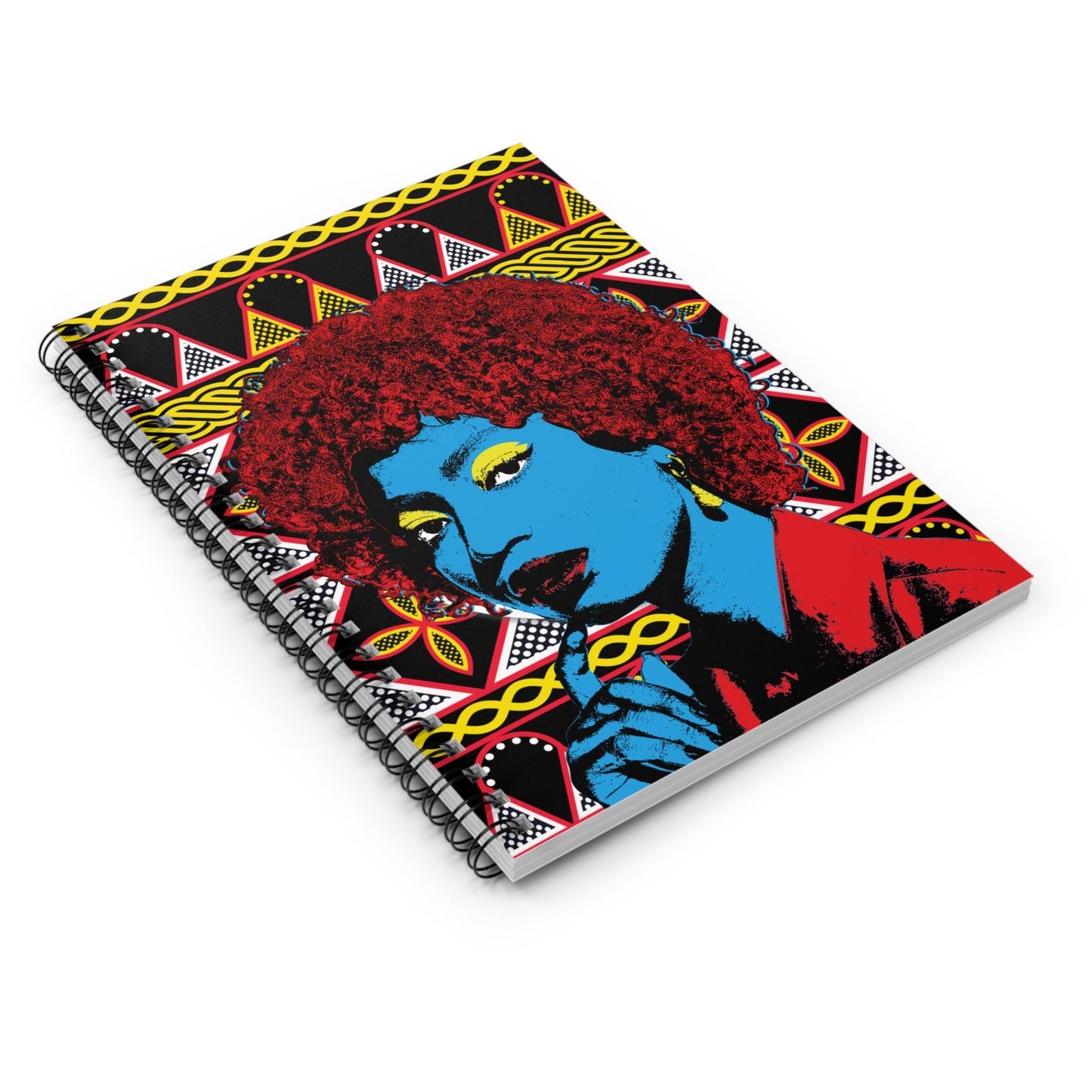 Blue Girl Art Spiral Notebook: Ruled Line Journal, 6x8