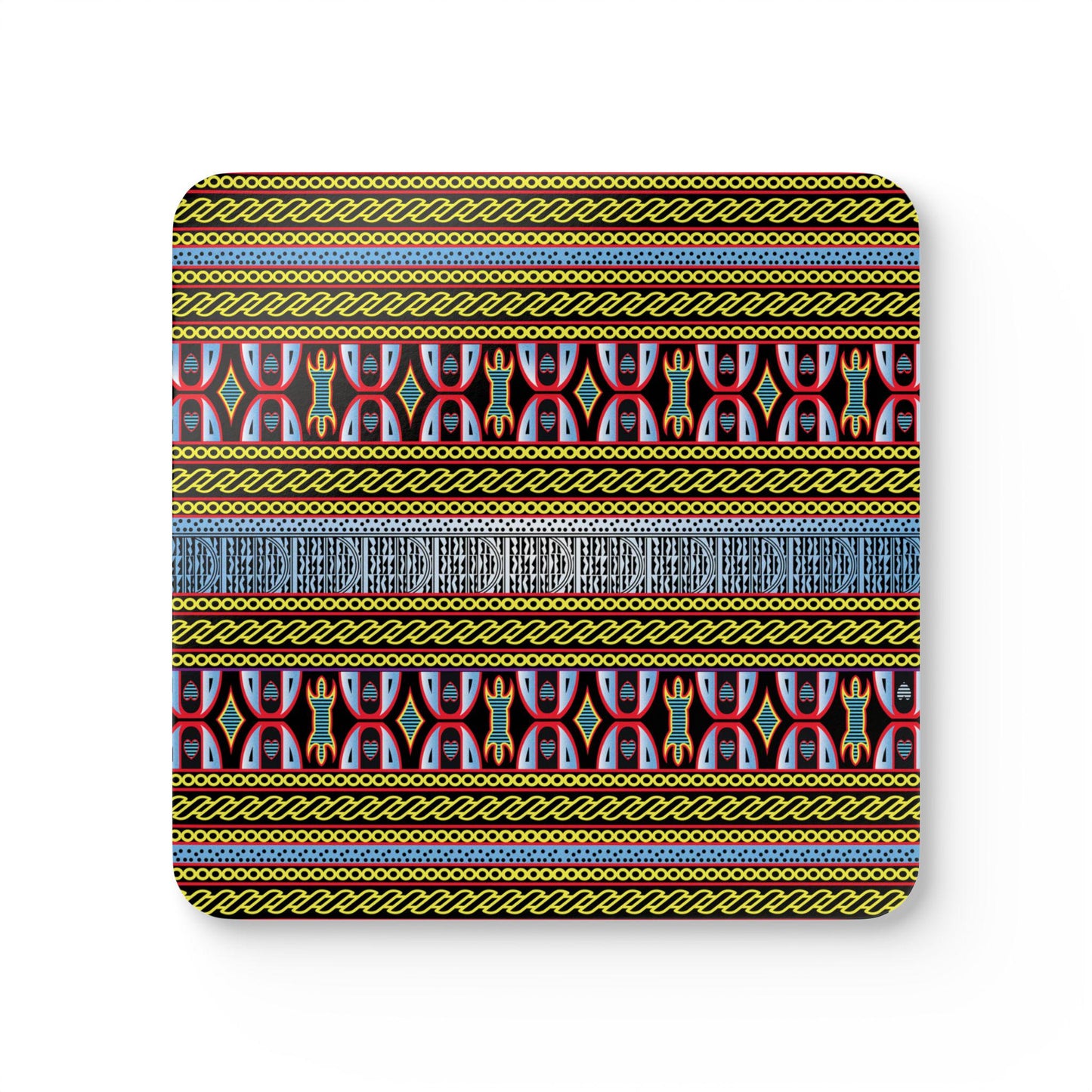 African Print Coasters, Corkwood Coaster Sets, Glossy MDF Set, 3 Designs Available,  Perfect Gift for Mother's Day