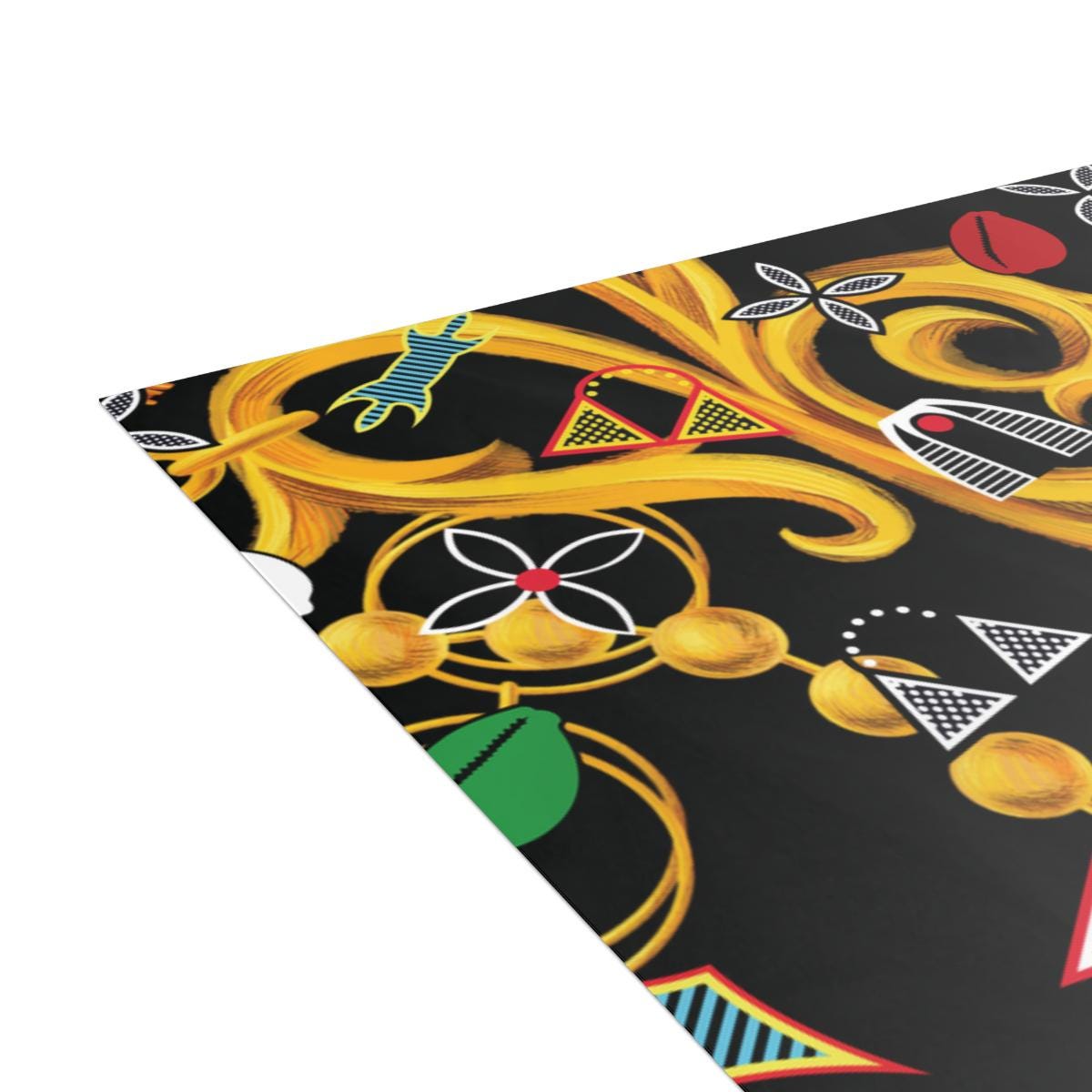 a close up of a pattern on a black surface