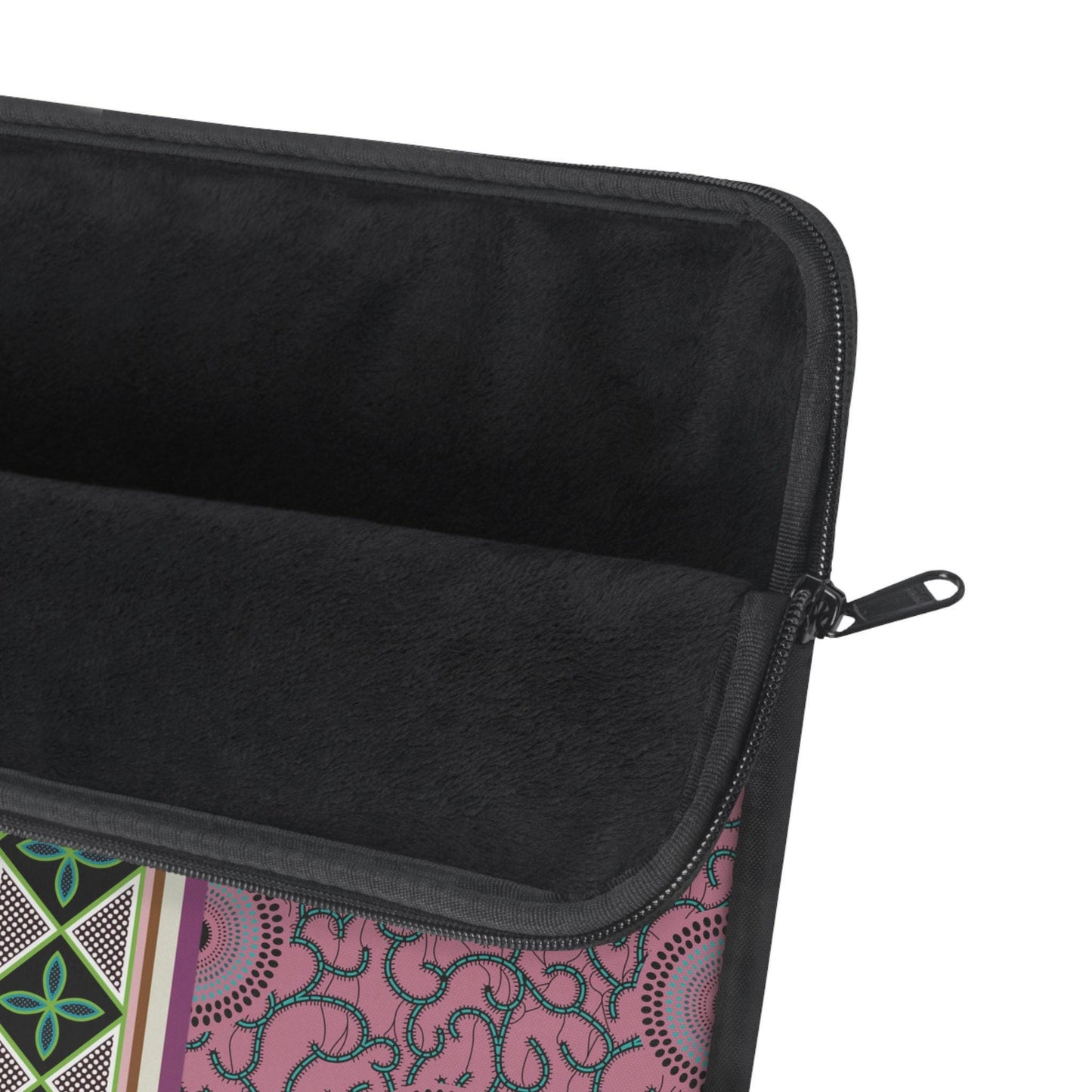 Ankara Pink Swirls with Strip Laptop Sleeve - Front Print, Pro Macbook Air Sleeve