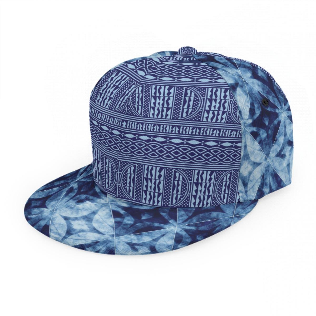 Adjustable Ndop Tie Dye Print Snapback Hat, African Baseball Cap
