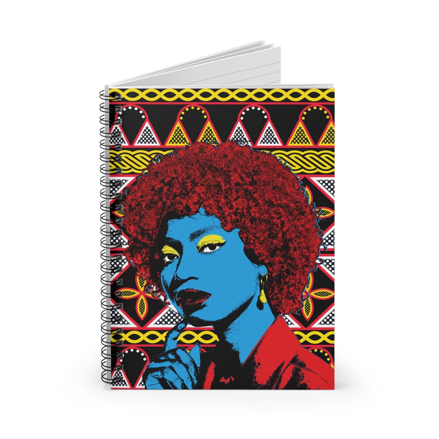 Blue Girl Art Spiral Notebook: Ruled Line Journal, 6x8