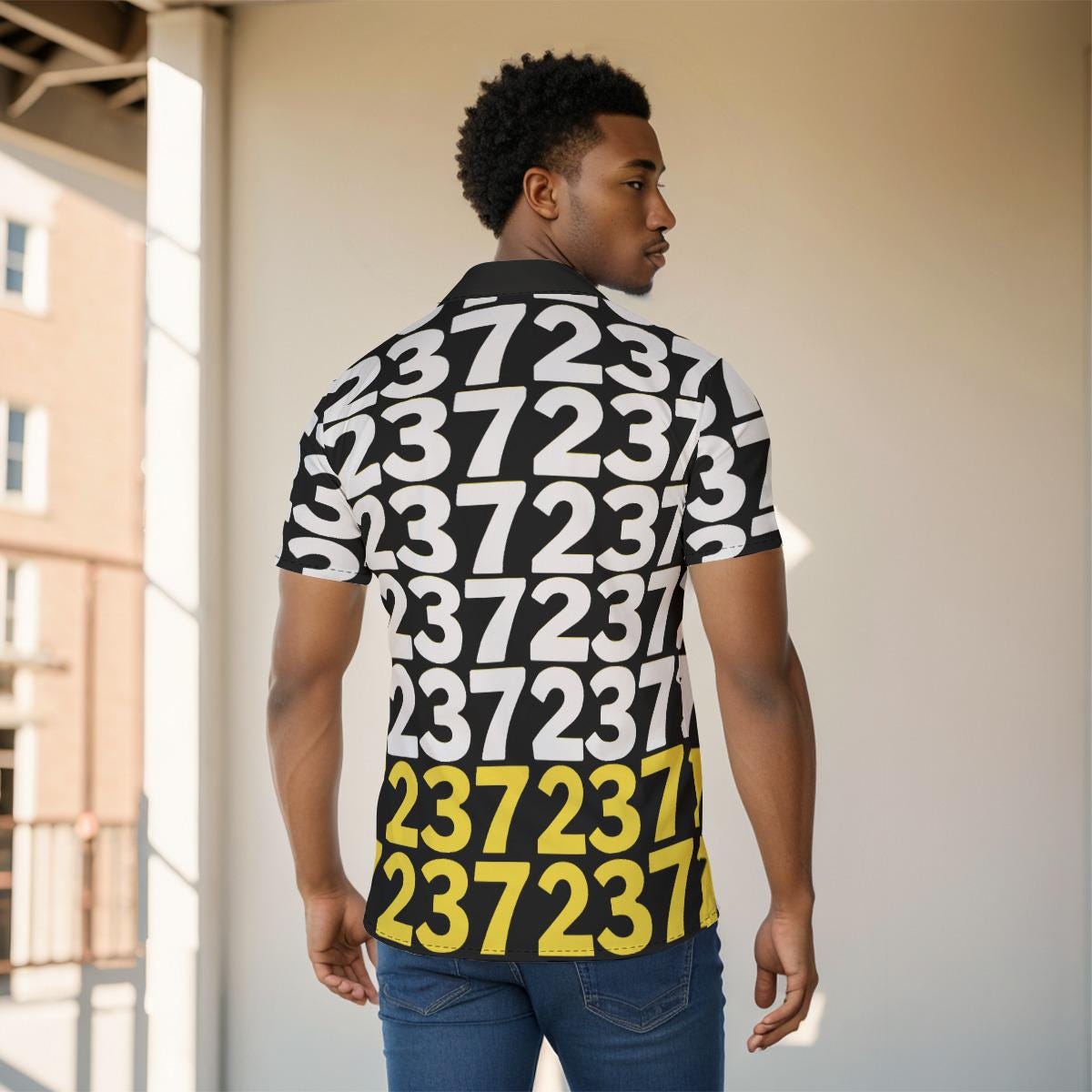 Cameroon 237 Area Code Mens Button-Up Shirt: Four-Way Stretch