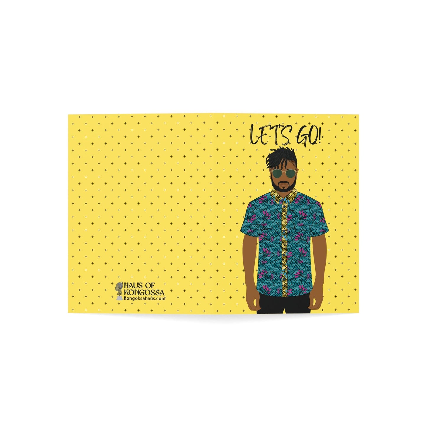 Pascale on the GO - Yellow cross Greeting Cards (1, 10pcs)