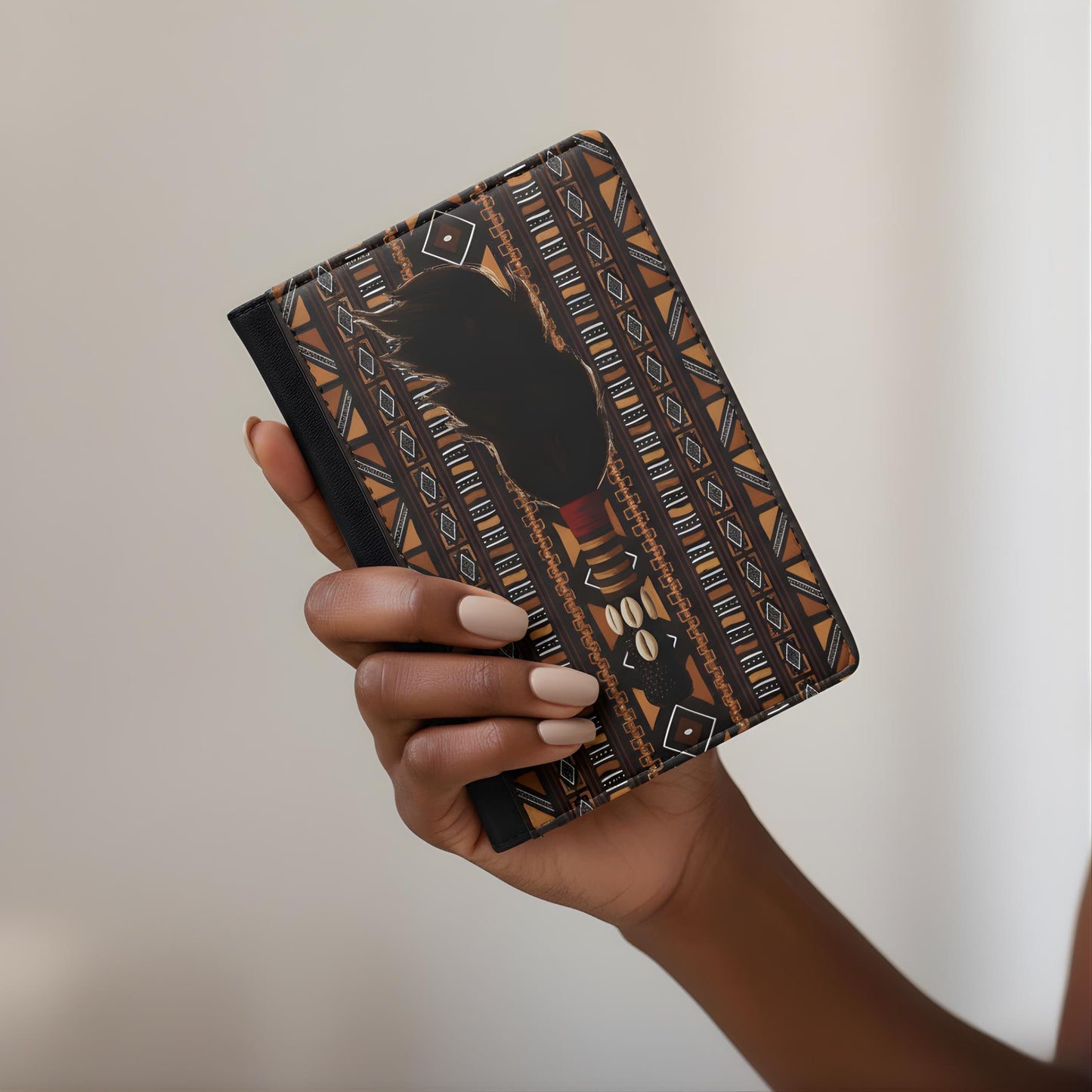 Mudcloth Print Passport Cover, African Inspired Travel Wallet