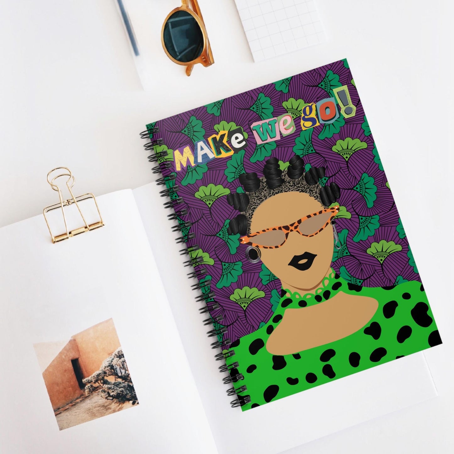 Afrocentric Spiral Notebook: "Bigidi Gyal" Ruled Line Journal