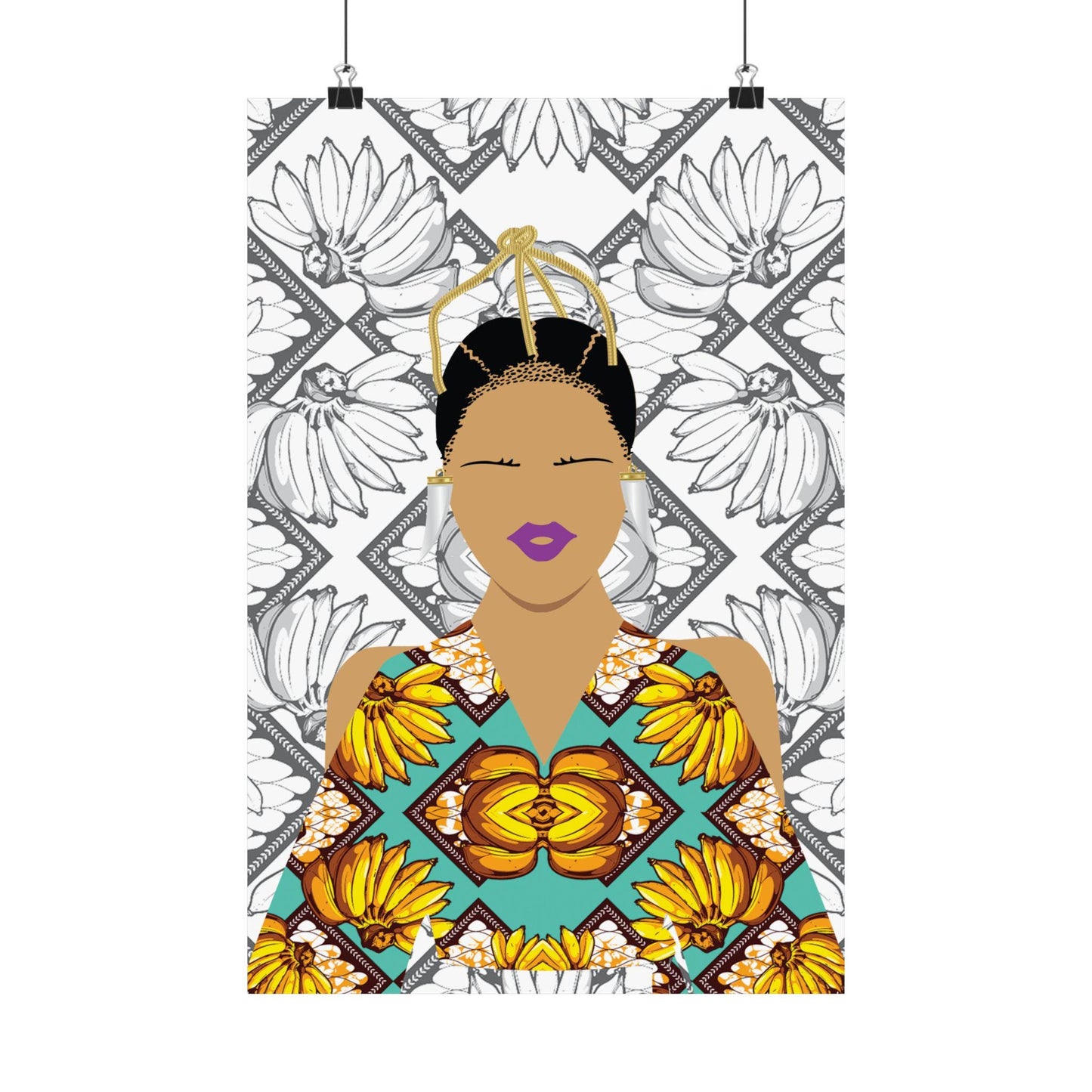 Havana Banana on White Bananas Premium Matte Vertical Posters