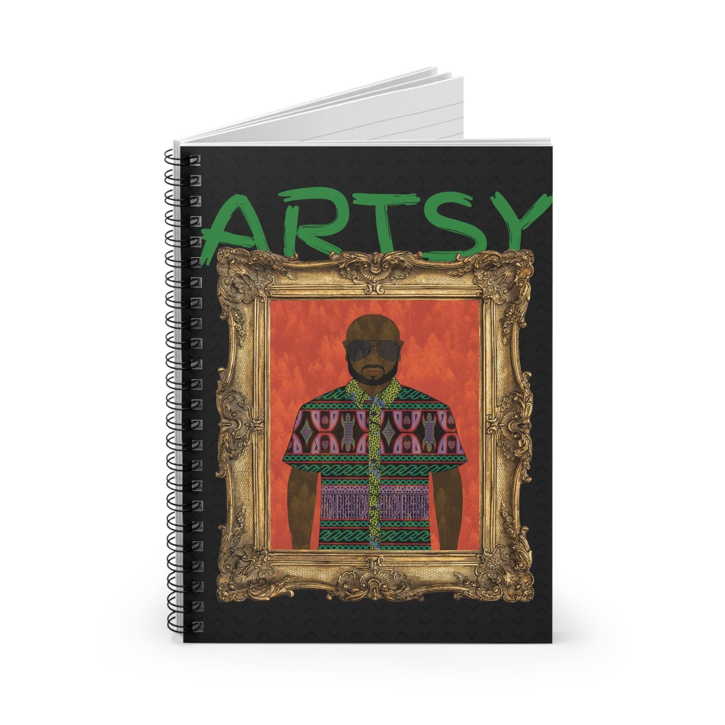 Artsy Le Monsieur Spiral Notebook, Front Cover Print - Ruled Lines