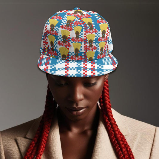 Plaid Mukuta Snapback Hat: African Print Baseball Cap
