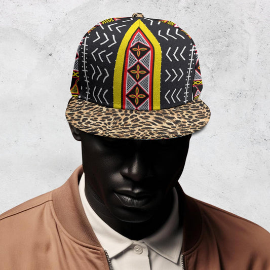 African Print Baseball Hat: Toghu Mudcloth Snapback