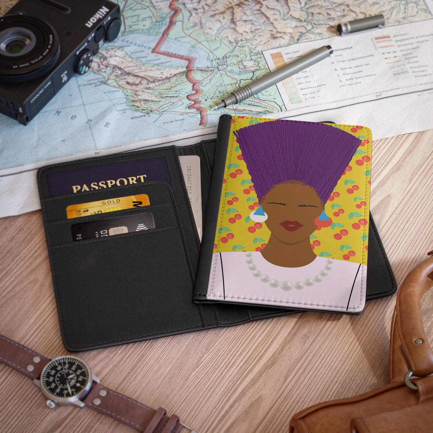 Nef with Purple Hair on Cherries - Passport Cover