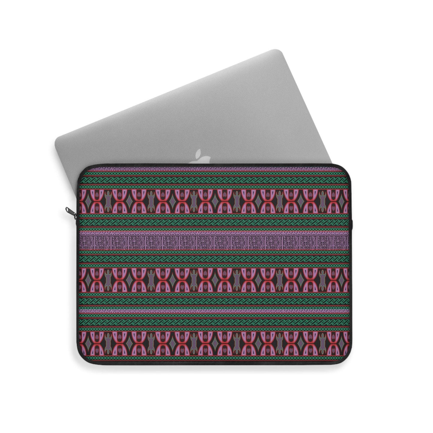 Purple Toghu African Print Laptop Sleeve: Designer Computer Bag