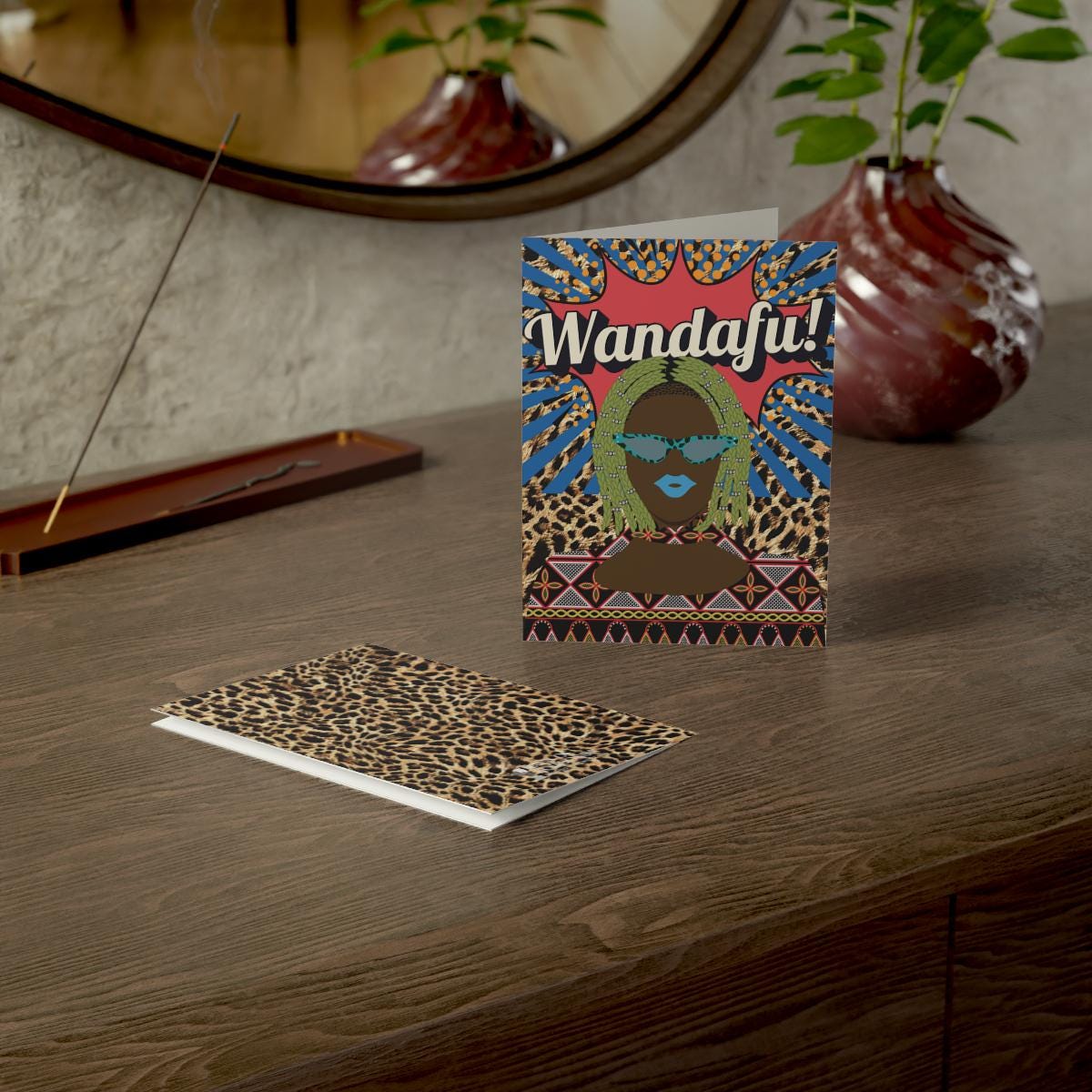 Leopard Print Greeting Cards: Handmade Set of 10, Unique Design