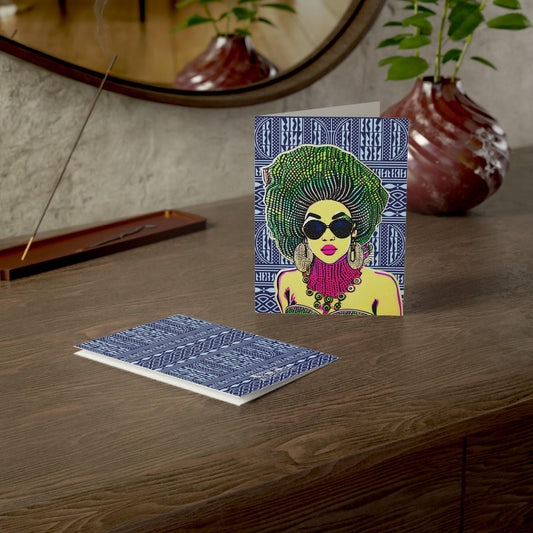 Madame Headtie(Waterolor) - African Greeting Cards (1, 10pcs)