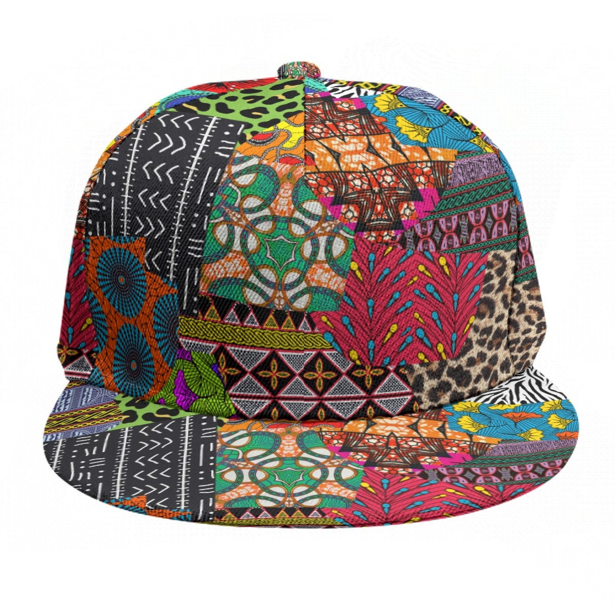 Ankara Print Snapback Hat: African Baseball Cap, Adjustable Flat Brim, Ready to Ship