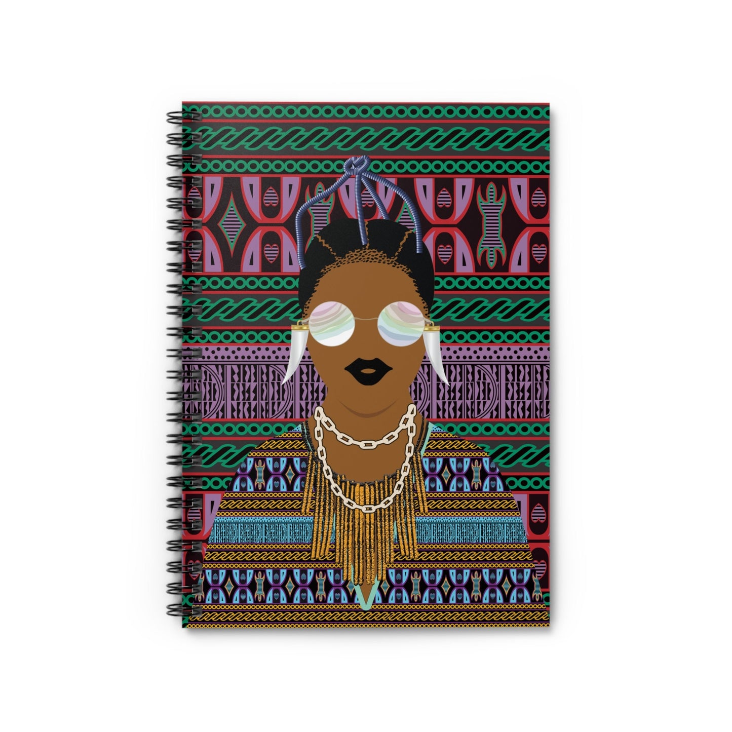 Manyi - Purple Toghu Spiral Notebook, Front Cover Print - Ruled Lines