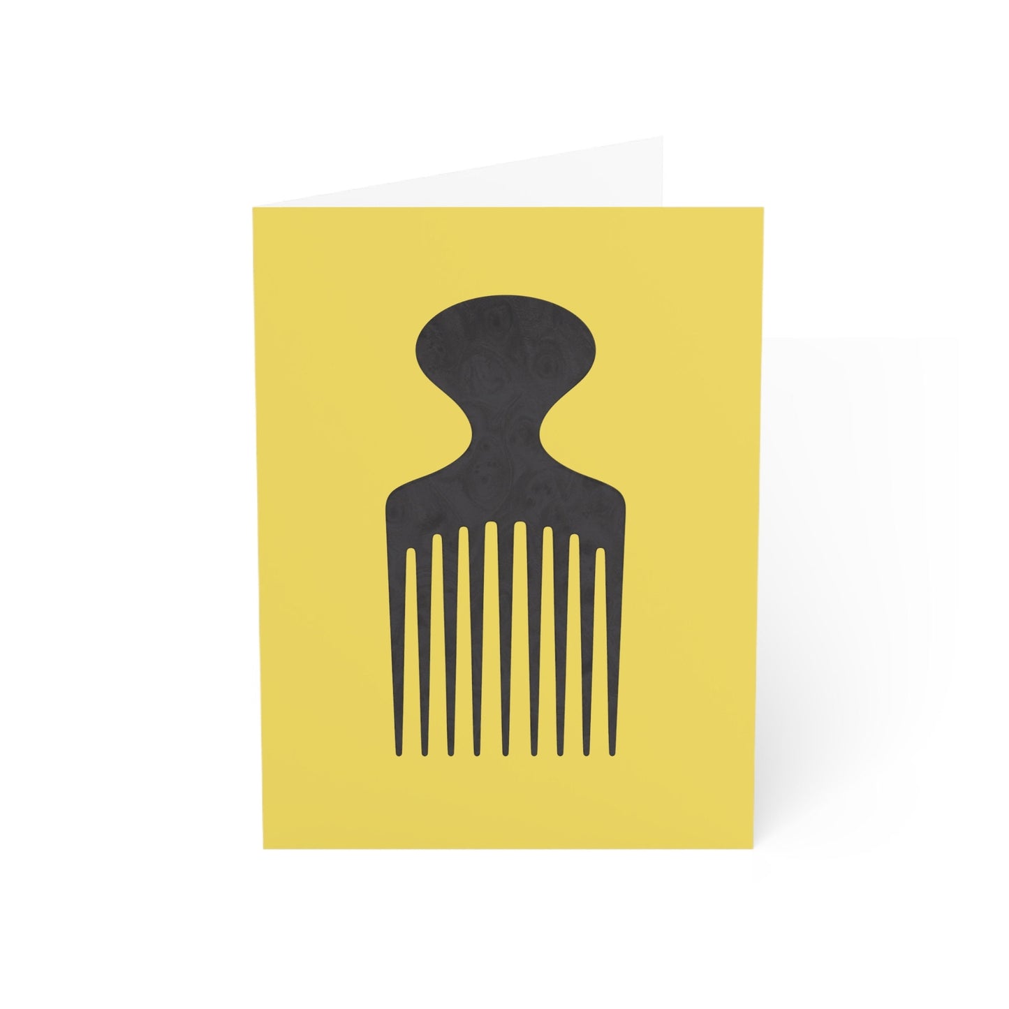 Black Marble Comb Yellow African Greeting Cards (1, 10pcs)