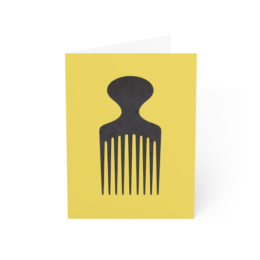 Black Marble Comb Yellow African Greeting Cards (1, 10pcs)