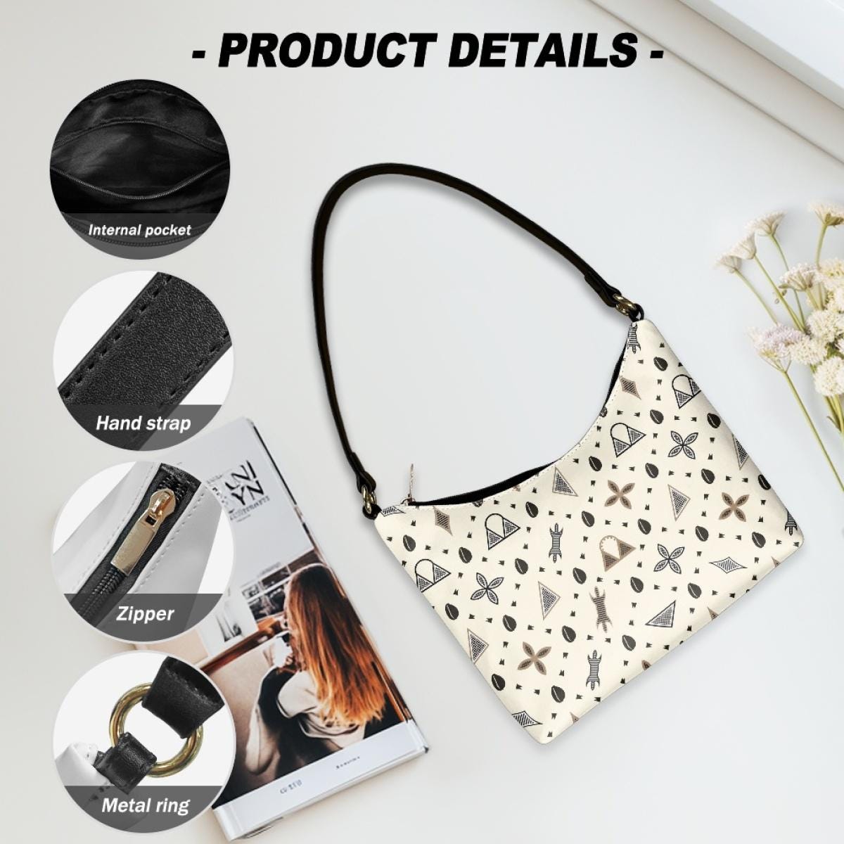 Toghu Print Hobo Bag: Two-Sided Shoulder Handbag
