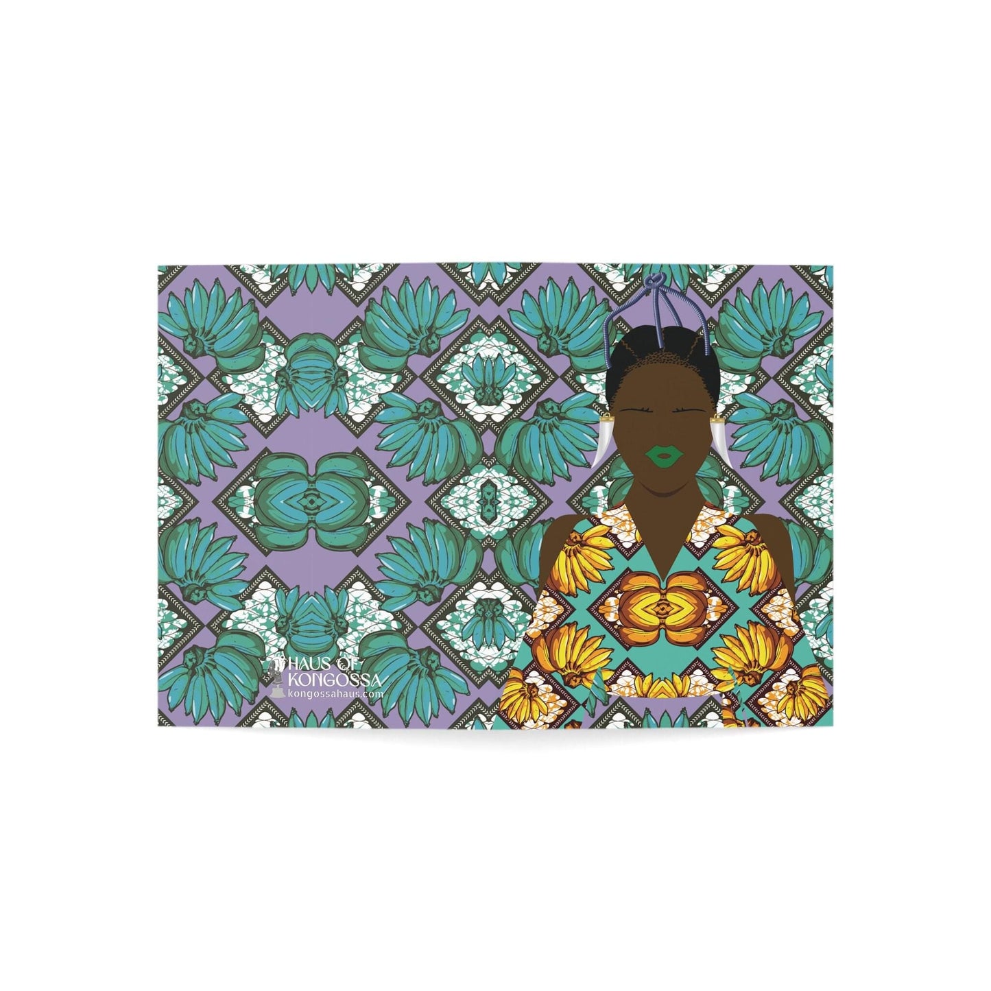 Havana Banana(Chocolate) on Green Banana African Greeting Cards (1, 10pcs)